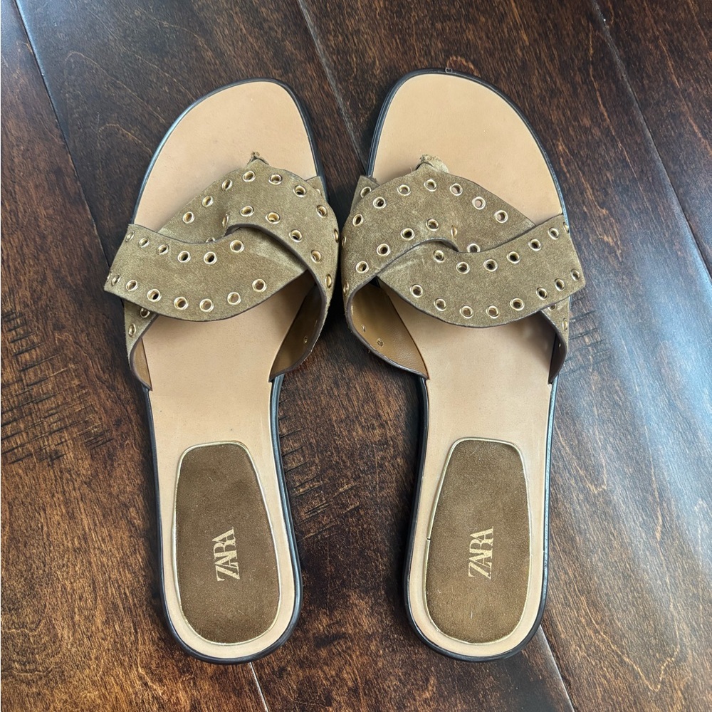 Sale! Zara Women's Brown Suede Sandals 7.5 US/38 UK